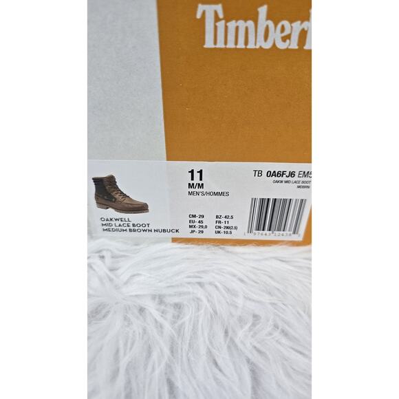 Timberland Oakwell Brown Leather Moc Toe Mid Lace Up Boots Men's Size 11 M - Picture 11 of 11
